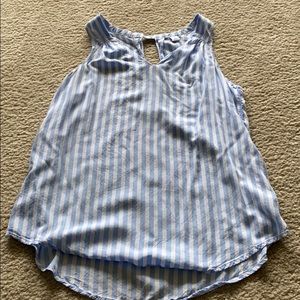 Very cute blue/white striped key hole tank